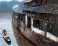 リバービレッジの山水の家族連れ 中国の風景